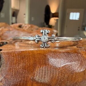 Brighton Silver-plated Iron Cross Bracelet with Crystal Accent